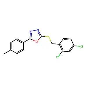 2-((2,4-Dichlorobenzyl)thio)-5-(p-tolyl)-1,3,4-oxadiazole structure