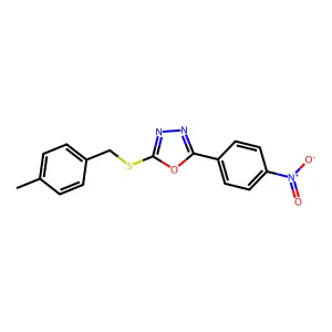 2-((4-Methylbenzyl)thio)-5-(4-nitrophenyl)-1,3,4-oxadiazole structure