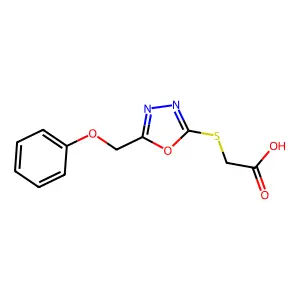 (5-Phenoxymethyl-[1,3,4]oxadiazol-2-ylsulfanyl)-acetic acid structure