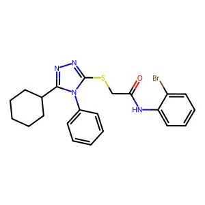 N-(2-Bromophenyl)-2-((5-cyclohexyl-4-phenyl-4H-1,2,4-triazol-3-yl)thio)acetamide structure