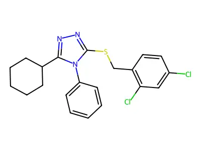 3-Cyclohexyl-5-((2,4-dichlorobenzyl)thio)-4-phenyl-4H-1,2,4-triazole structure