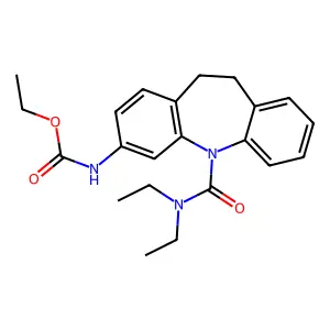 ethyl (5-(diethylcarbamoyl)-10,11-dihydro-5H-dibenzo[b,f]azepin-3-yl)carbamate structure
