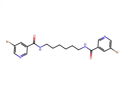 N,N'-(hexane-1,6-diyl)bis(5-bromonicotinamide) structure