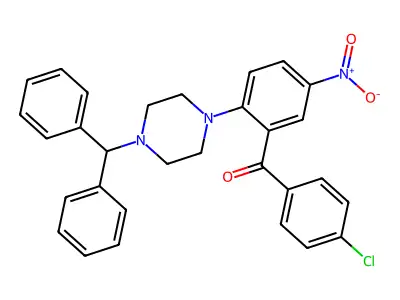 [2-(4-Benzhydrylpiperazin-1-yl)-5-nitrophenyl]-(4-chlorophenyl)methanone structure