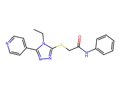 2-{[4-ethyl-5-(pyridin-4-yl)-4H-1,2,4-triazol-3-yl]sulfanyl}-N-phenylacetamide structure