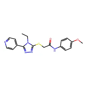 2-((4-ET-5-(4-Pyridinyl)-4H-1,2,4-triazol-3-YL)thio)-N-(4-methoxy-PH)acetamide structure