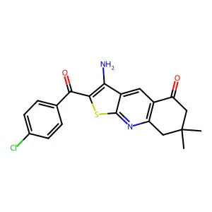 3-Amino-2-(4-chlorobenzoyl)-7,7-dimethyl-6,8-dihydrothieno[2,3-b]quinolin-5-one structure