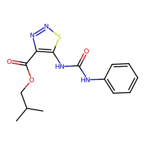 5-(3-Phenyl-ureido)-[1,2,3]thiadiazole-4-carboxylic acid isobutyl ester structure