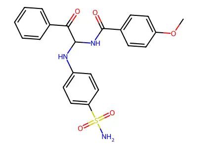 4-methoxy-N-{2-oxo-2-phenyl-1-[(4-sulfamoylphenyl)amino]ethyl}benzamide structure
