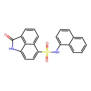 N-(1-naphthyl)-2-oxo-1,2-dihydrobenzo[cd]indole-6-sulfonamide structure