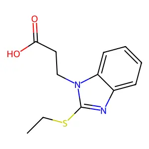 3-(2-Ethylsulfanyl-benzoimidazol-1-yl)-propionic acid structure