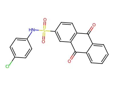 N-(4-chlorophenyl)-9,10-dioxo-9,10-dihydroanthracene-2-sulfonamide structure