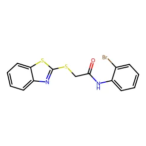 2-(1,3-benzothiazol-2-ylsulfanyl)-N-(2-bromophenyl)acetamide structure