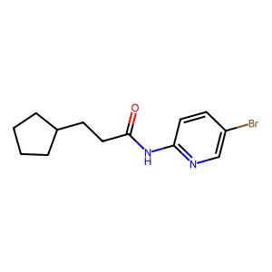 N-(5-bromopyridin-2-yl)-3-cyclopentylpropanamide structure