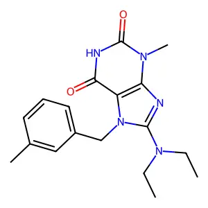 8-(diethylamino)-3-methyl-7-(3-methylbenzyl)-1H-purine-2,6(3H,7H)-dione structure
