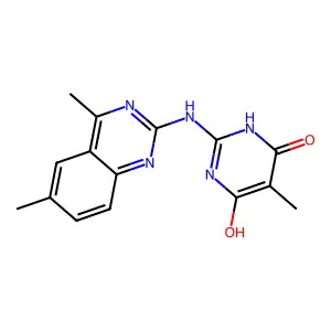 2-[(4,6-Dimethylquinazolin-2-yl)amino]-5-methylpyrimidine-4,6-diol structure