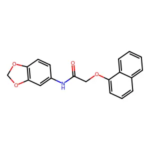 N-(1,3-benzodioxol-5-yl)-2-naphthalen-1-yloxyacetamide structure