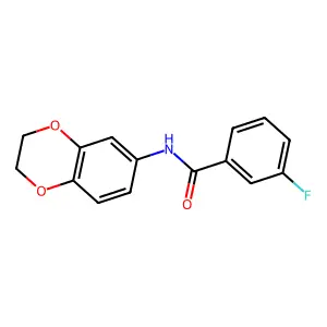 N-(2,3-dihydro-1,4-benzodioxin-6-yl)-3-fluorobenzamide structure