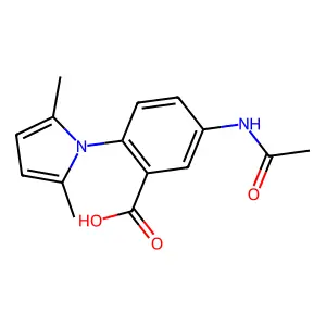 5-(acetylamino)-2-(2,5-dimethyl-1H-pyrrol-1-yl)benzoic acid structure