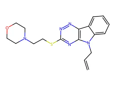 9-Allyl-2-(2-morpholin-4-yl-ethylsulfanyl)-9H-1,3,4,9-tetraaza-fluorene structure