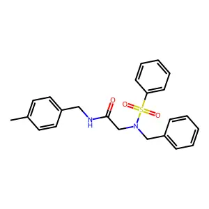 2-[benzenesulfonyl(benzyl)amino]-N-[(4-methylphenyl)methyl]acetamide structure