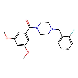 (3,5-Dimethoxyphenyl)-[4-[(2-fluorophenyl)methyl]piperazin-1-yl]methanone structure