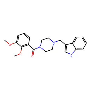 (2,3-dimethoxyphenyl)-[4-(1H-indol-3-ylmethyl)piperazin-1-yl]methanone structure