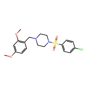 1-[(4-Chlorophenyl)sulfonyl]-4-(2,4-dimethoxybenzyl)piperazine structure