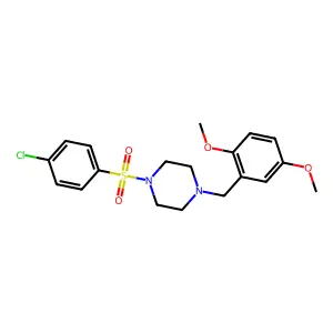 1-(4-Chlorophenyl)sulfonyl-4-[(2,5-dimethoxyphenyl)methyl]piperazine structure