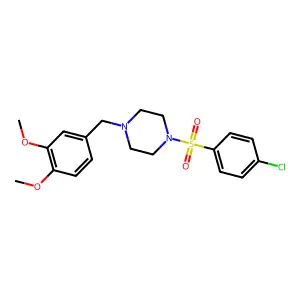 1-[(4-Chlorophenyl)sulfonyl]-4-(3,4-dimethoxybenzyl)piperazine structure