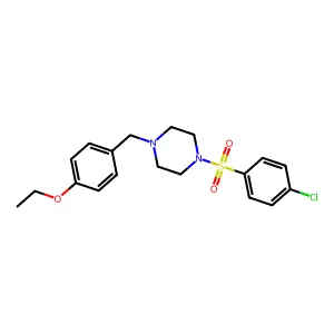 1-(4-Chlorophenyl)sulfonyl-4-[(4-ethoxyphenyl)methyl]piperazine structure