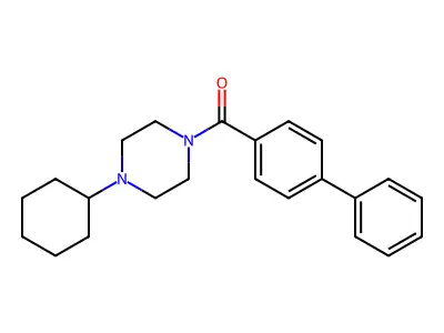 Biphenyl-4-yl(4-cyclohexylpiperazin-1-yl)methanone structure
