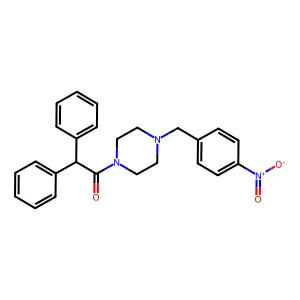 1-[4-[(4-Nitrophenyl)methyl]piperazin-1-yl]-2,2-diphenylethanone structure