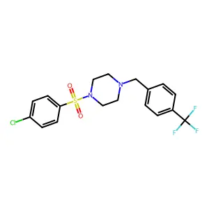 1-[(4-Chlorophenyl)sulfonyl]-4-[4-(trifluoromethyl)benzyl]piperazine structure