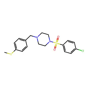 1-(4-Chlorophenyl)sulfonyl-4-[(4-methylsulfanylphenyl)methyl]piperazine structure