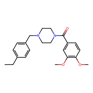 (3,4-Dimethoxyphenyl)-[4-[(4-ethylphenyl)methyl]piperazin-1-yl]methanone structure