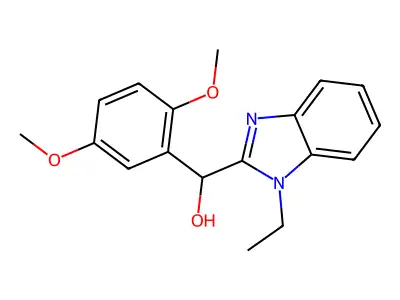 (2,5-Dimethoxyphenyl)-(1-ethylbenzimidazol-2-yl)methanol structure