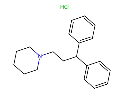 Piperidine, 1-(3,3-diphenylpropyl)-, hydrochloride (1:1) structure
