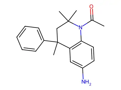 1-(6-amino-2,2,4-trimethyl-4-phenyl-3,4-dihydroquinolin-1(2H)-yl)ethanone structure