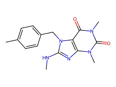 1,3-Dimethyl-8-(methylamino)-7-(4-methylbenzyl)-3,7-dihydro-1H-purine-2,6-dione structure