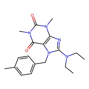 8-(Diethylamino)-1,3-dimethyl-7-(4-methylbenzyl)-3,7-dihydro-1H-purine-2,6-dione structure