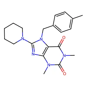 1,3-Dimethyl-7-(4-ME-benzyl)-8-(1-piperidinyl)-3,7-dihydro-1H-purine-2,6-dione structure