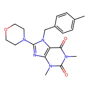 1,3-Dimethyl-7-(4-ME-benzyl)-8-(4-morpholinyl)-3,7-dihydro-1H-purine-2,6-dione structure