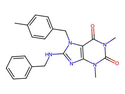 8-(Benzylamino)-1,3-dimethyl-7-(4-methylbenzyl)-3,7-dihydro-1H-purine-2,6-dione structure