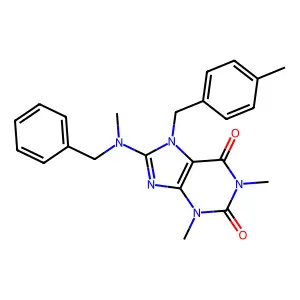 8-(Benzyl(ME)amino)-1,3-dimethyl-7-(4-ME-benzyl)-3,7-dihydro-1H-purine-2,6-dione structure