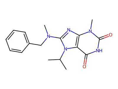 8-(Benzyl(methyl)amino)-7-isopropyl-3-methyl-3,7-dihydro-1H-purine-2,6-dione structure