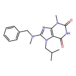 8-(Benzyl(methyl)amino)-7-isobutyl-3-methyl-3,7-dihydro-1H-purine-2,6-dione structure