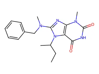 8-(Benzyl(methyl)amino)-7-sec-butyl-3-methyl-3,7-dihydro-1H-purine-2,6-dione structure