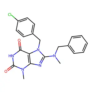 8-(Benzyl(ME)amino)-7-(4-chlorobenzyl)-3-methyl-3,7-dihydro-1H-purine-2,6-dione structure