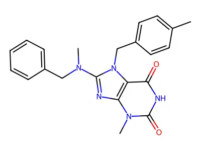 8-(Benzyl(ME)amino)-3-methyl-7-(4-methylbenzyl)-3,7-dihydro-1H-purine-2,6-dione structure